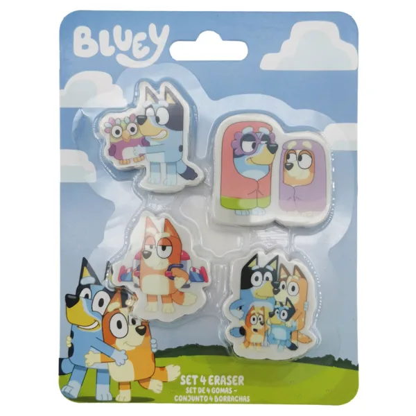 Bluey Set 4 erasers