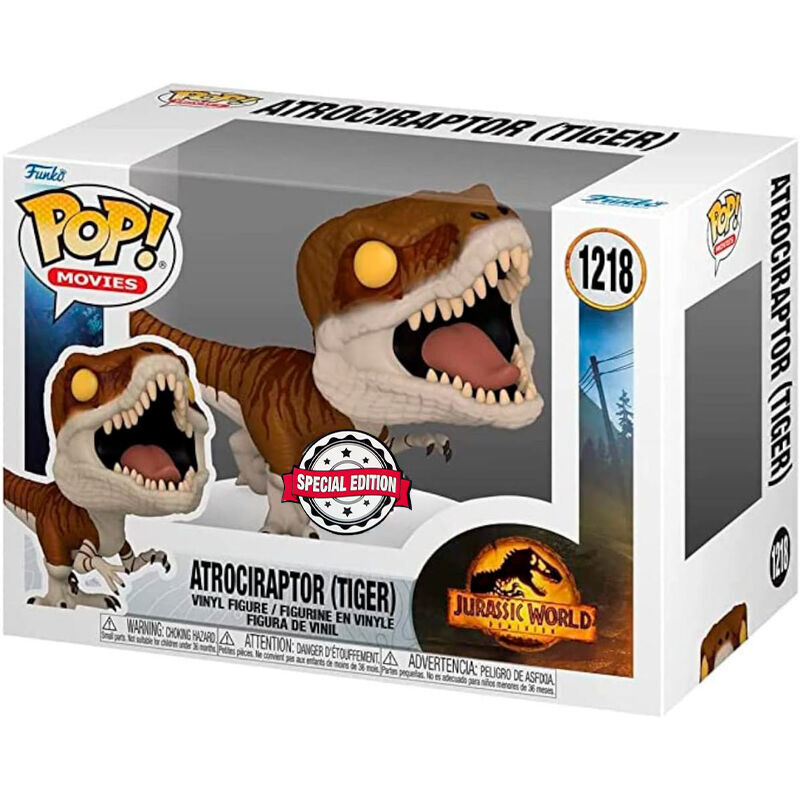 POP figure Jurassic World 3 Atrociraptor Tiger Exclusive