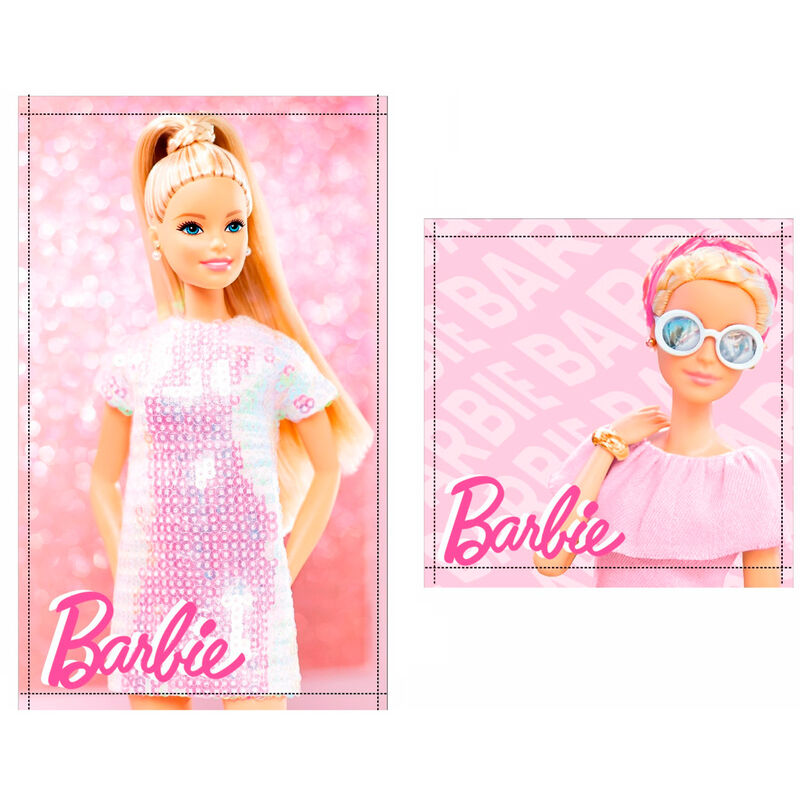 Barbie set 2 cotton bath towels