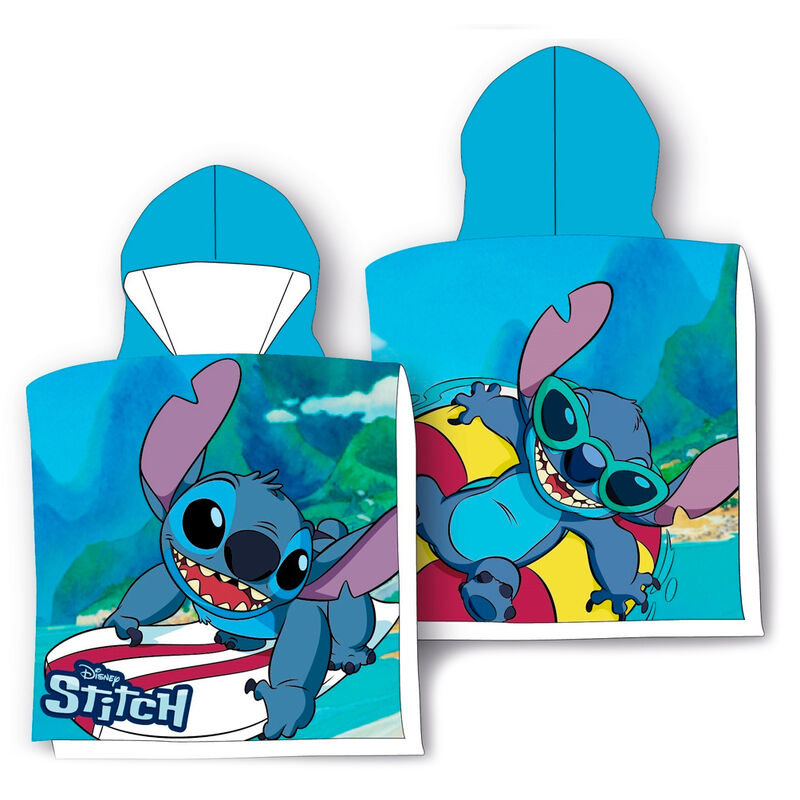 Disney Stitch Surf microfibre poncho towel