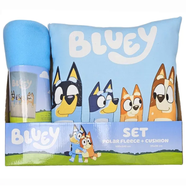 Bluey polar blanket + cushion set