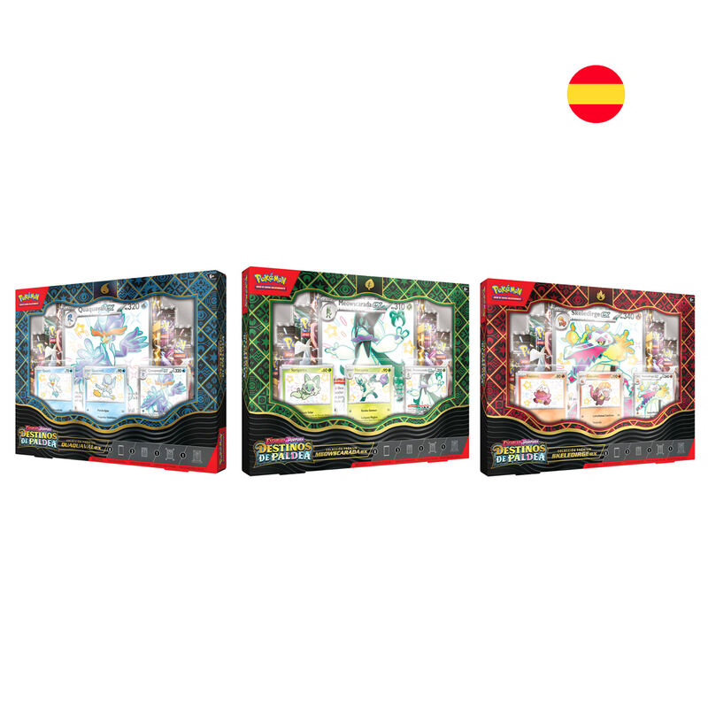 Spanish Pokemon Scarlet & Purple Destinations Paldea trading card game box assorted