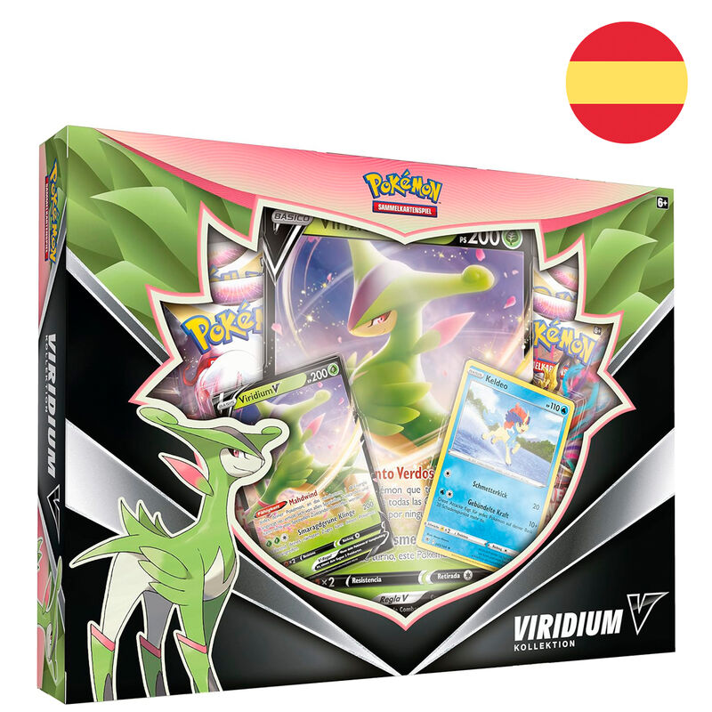 Spanish Pokemon Virizion V collectible card game box