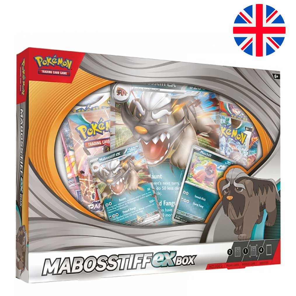 English Pokemon Mabosstiff collectible card game box