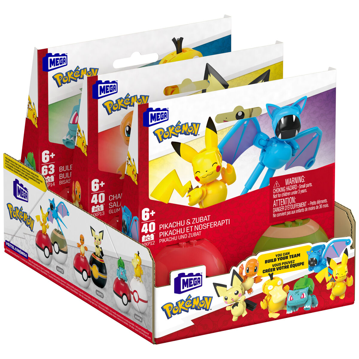 Pokemon 2 Pokeballs assorted MEGA Construx