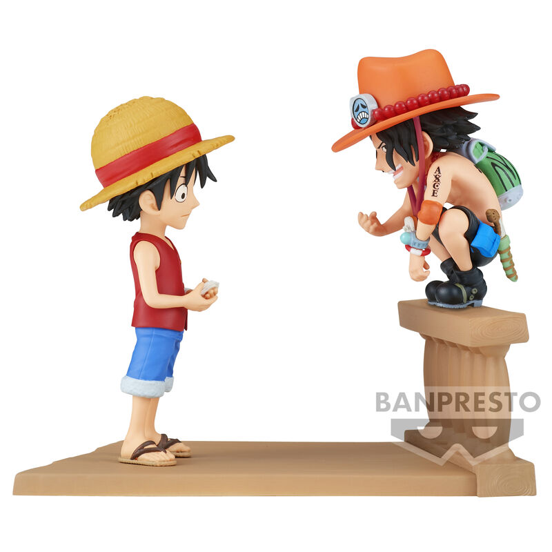 One Piece Monkey D Luffy & Portgas D Ace World Collectable Log Stories figure 8cm