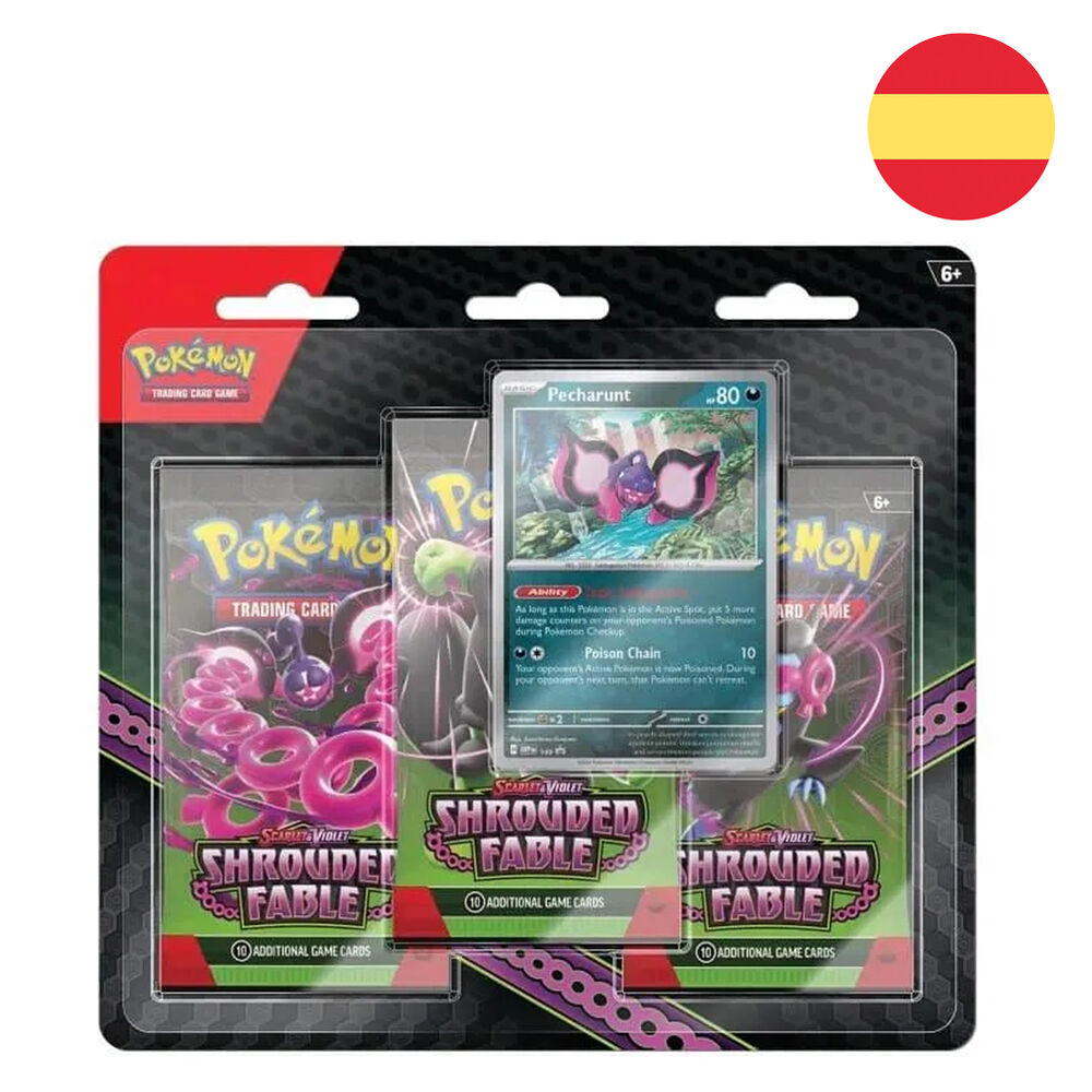 Spanish Pokemon Scarlet and Purple Shrouded Fable blister set of collectible cards assorted