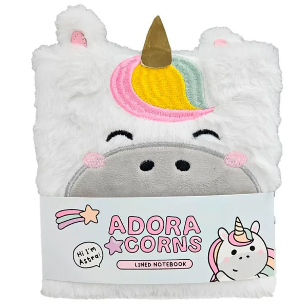 Adoracorns Unicorn A5 plush notebook