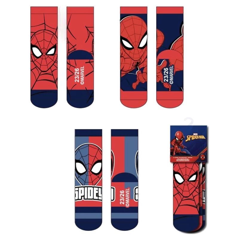 Marvel Spiderman pack 3 assorted socks