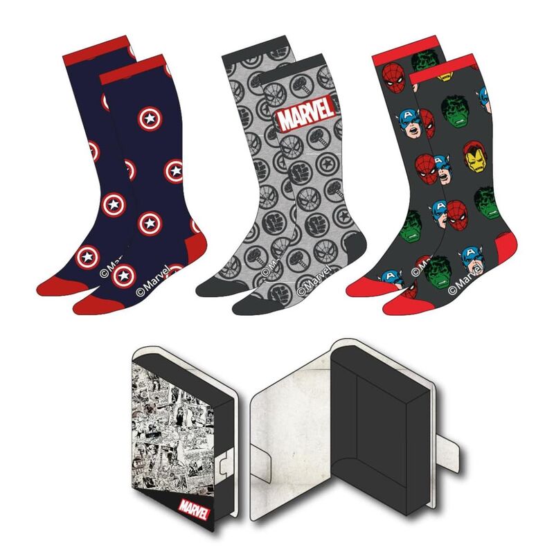 Marvel Avengers pack 3 socks assorted adult