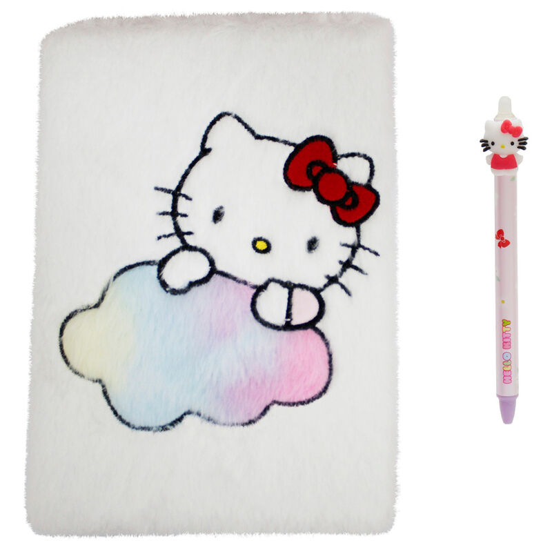 Hello Kitty plush notebook + pen set