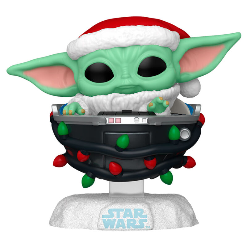 POP figure Star Wars Grogu with Santa Hat in Pram