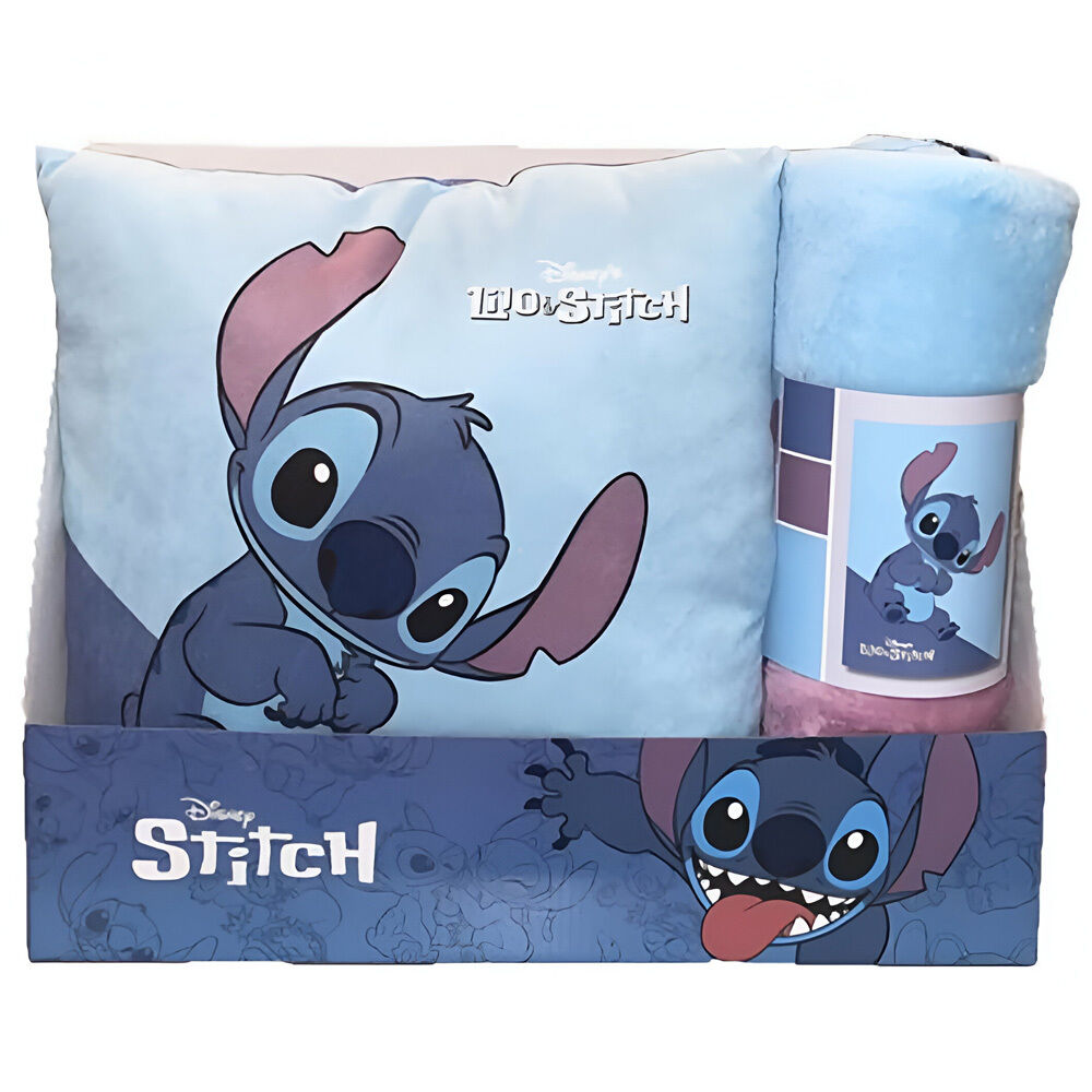 Disney Stitch polar blanket + cushion set