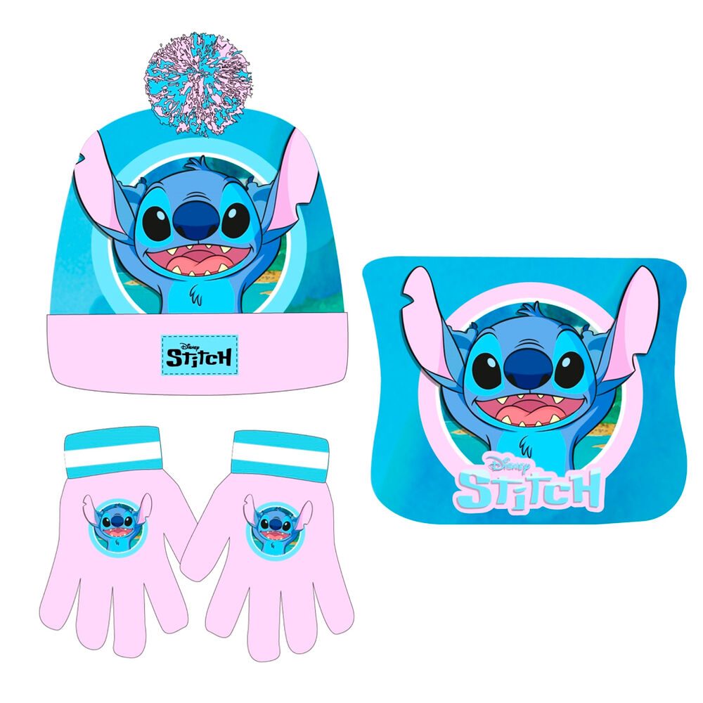 Disney Stitch winter set snood hat gloves