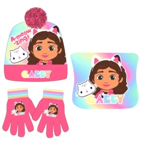 Gabbys Dolls House winter set snood hat gloves