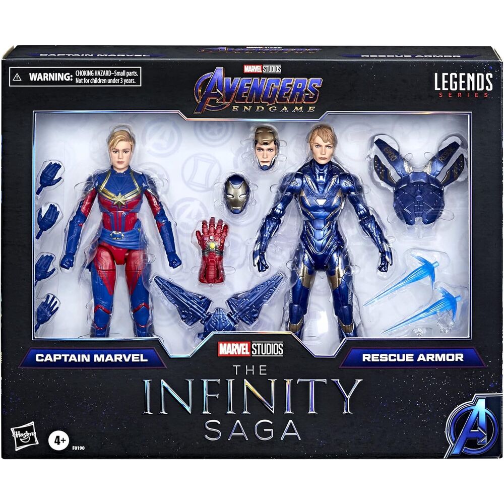 Marvel Avengers Endgame The Infinity Saga Captain Marvel & Rescue Armor pack 2 figures 15cm