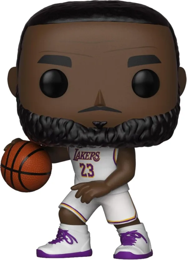 POP figure NBA Lakers Lebron James White Uniform