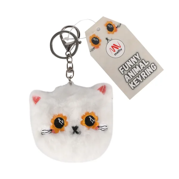 Keyring White Cat