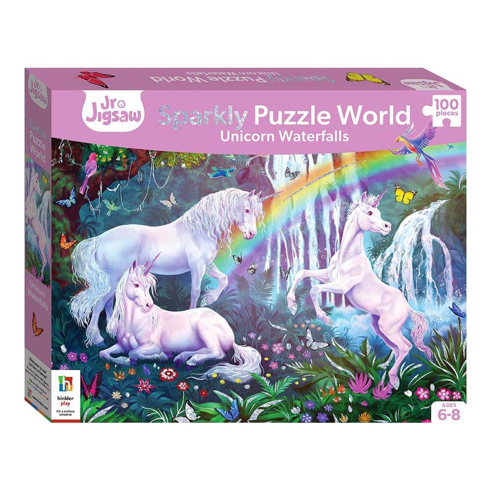 Junior Jigsaw Sparkly Puzzle World: Unicorn Waterfalls