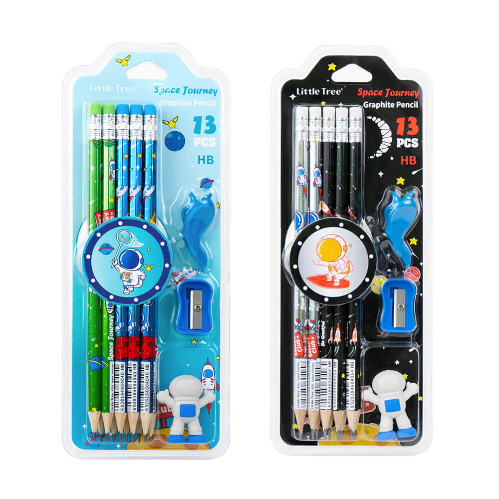 Space Journey Pencil with Erasers Set of 10 HB