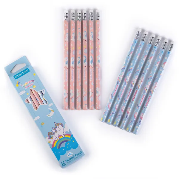 Unicorn Dream Boxed  Set of 12 Pencil HB with Eraser - Image 2