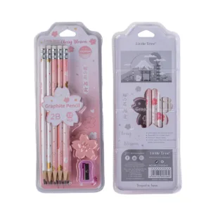 Sakura Collection (Cherry Blossom) Set of 10 Pencil 2B with Eraser & Sharpener