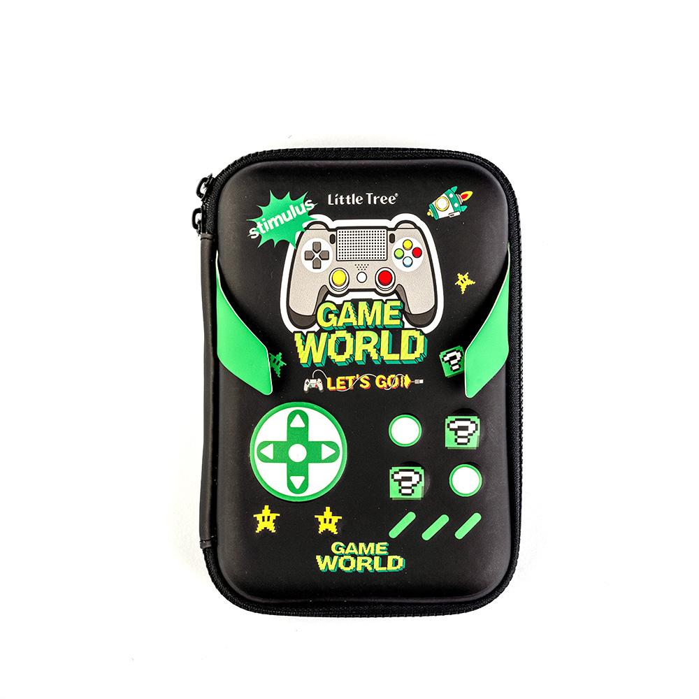 Game World 3D Embossed Hard Shell Pencil Case