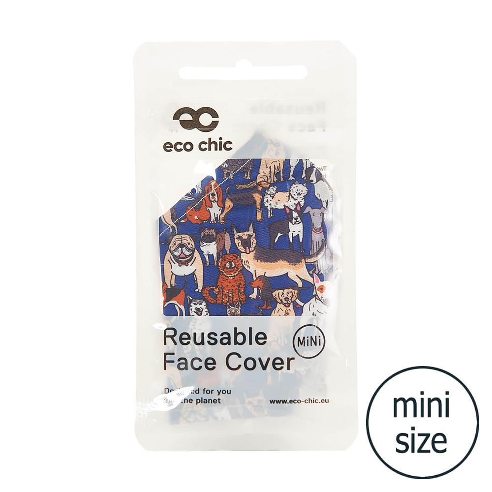 Teal Dogs Face Cover Mini