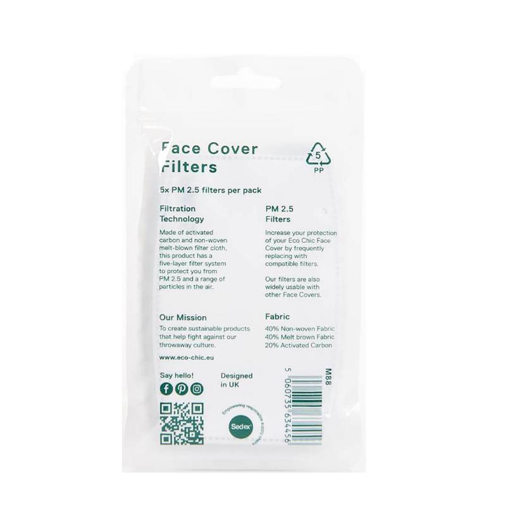 Face Cover 5 Filters Set 12x8 cm