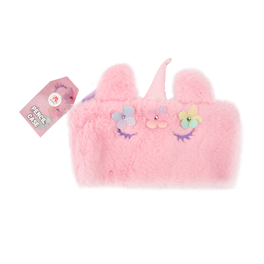 Shy Unicorn Plush Pencil Case