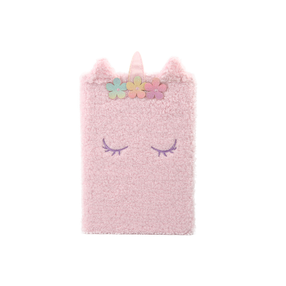 Shy Unicorn A5 Plush Lined Notebook