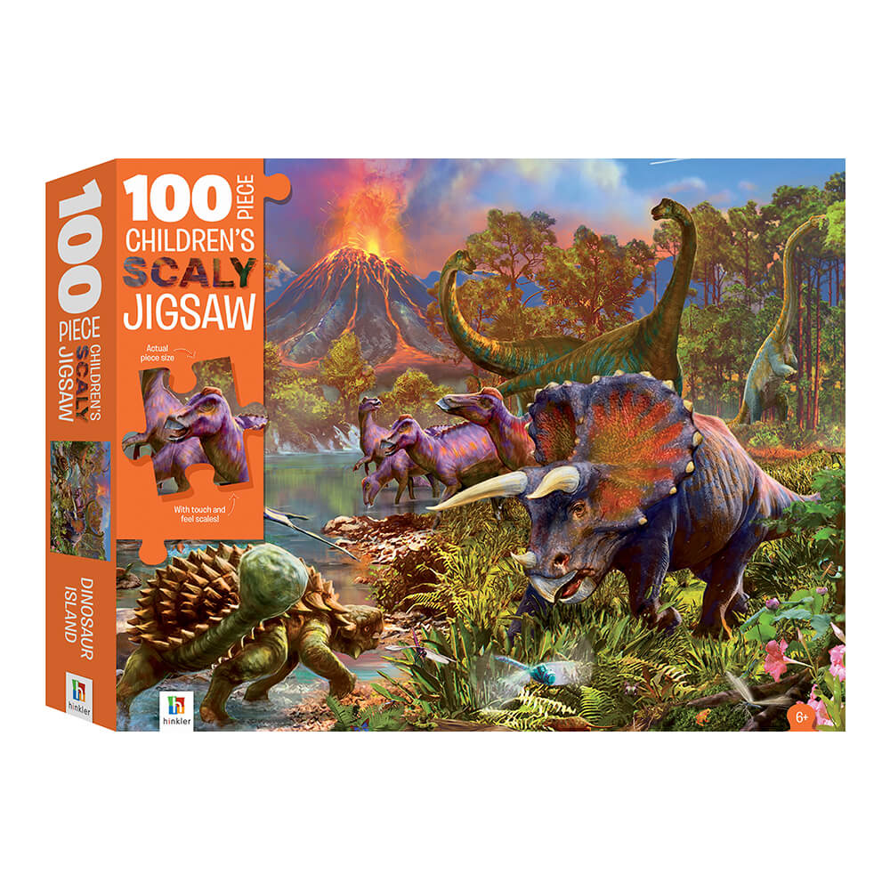 Touch and Feel: Dinosaur Island Scaly 100 Piece  Jigsaw