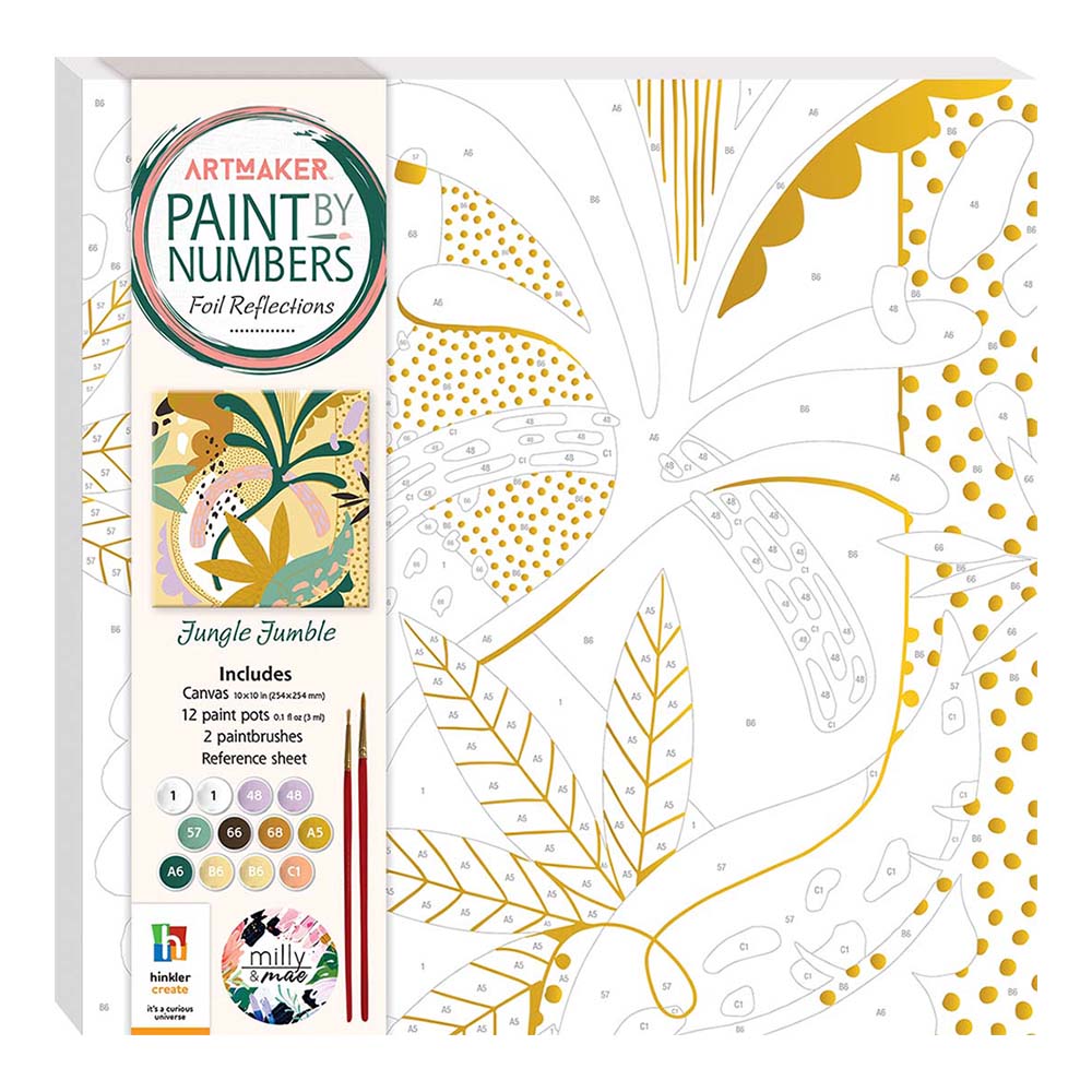 Paint by Numbers Canvas 25 x 25 Foil Reflections: Jungle Jumble