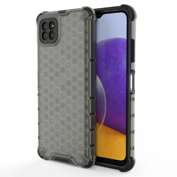 Honeycomb Case armor cover with TPU Bumper for Samsung Galaxy A22 5G black