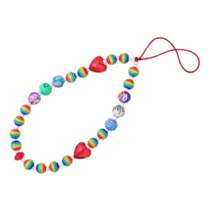 Multicolor phone lanyard pendant string beads pattern 1