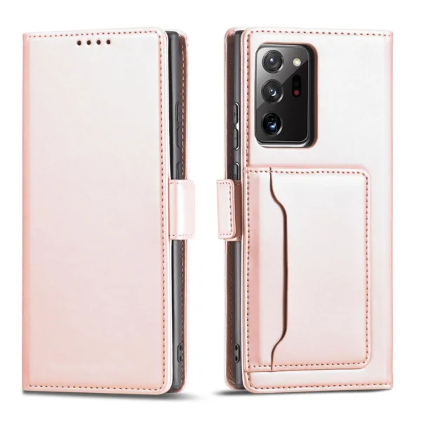 Magnet Card Case Case for Samsung Galaxy S22 Ultra Cover Card Wallet Card Stand Pink