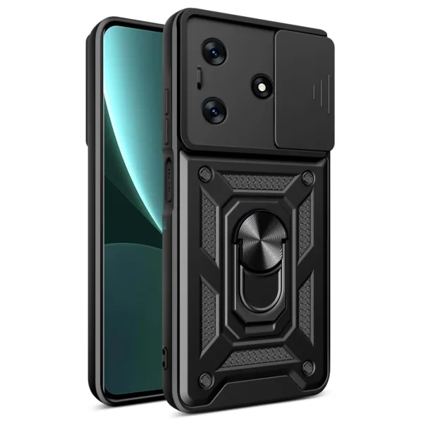 Hybrid Armor Camshield Case for Tecno Spark 10 Pro with Camera Protector - Black