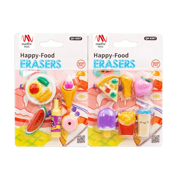 Fancy Eraser Set: Happy Food