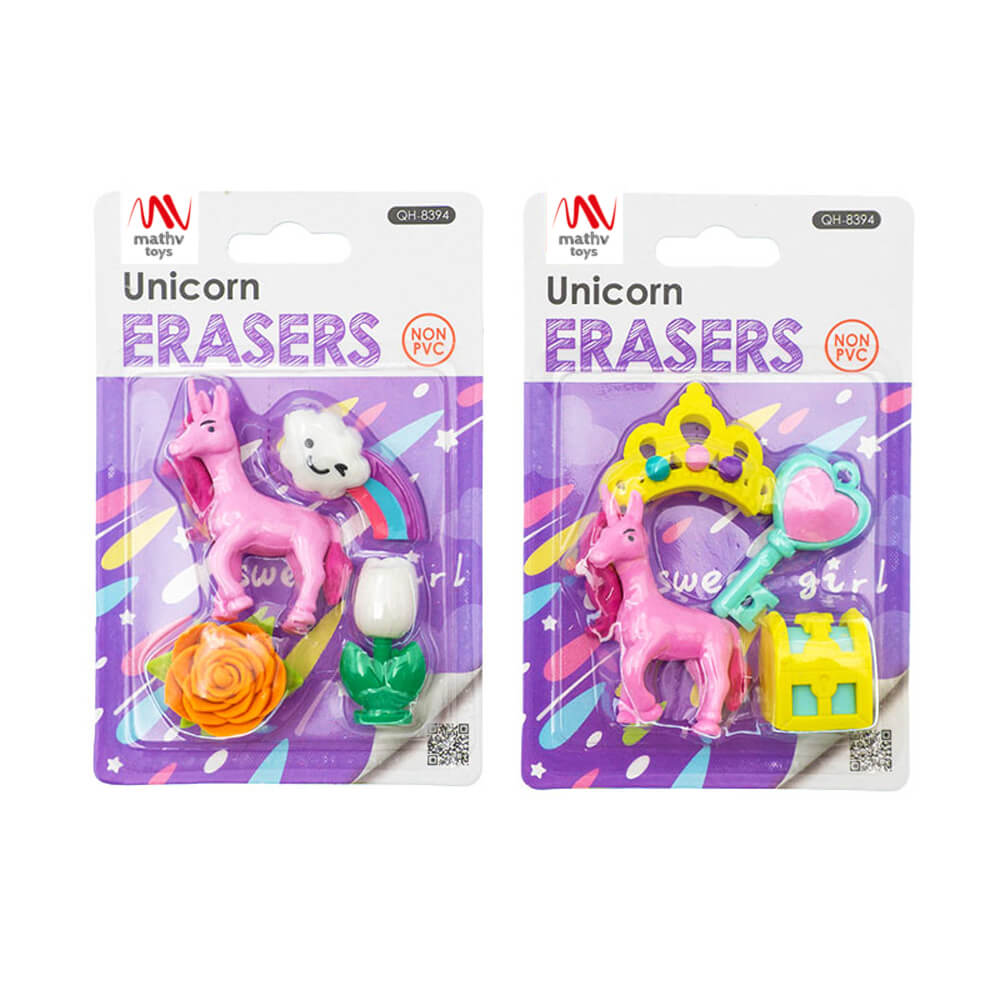 Fancy Eraser Set: Unicorn