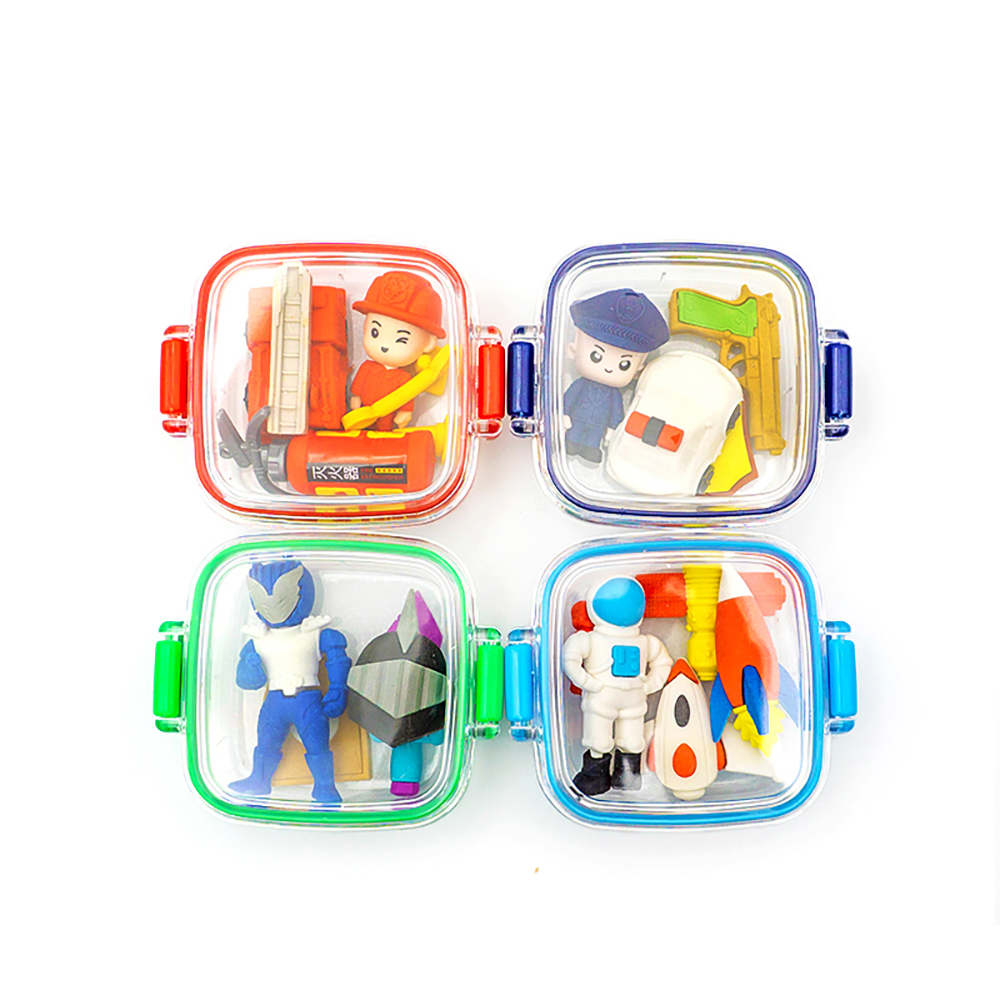 Fancy Erasers in Lunchbox: Superhero