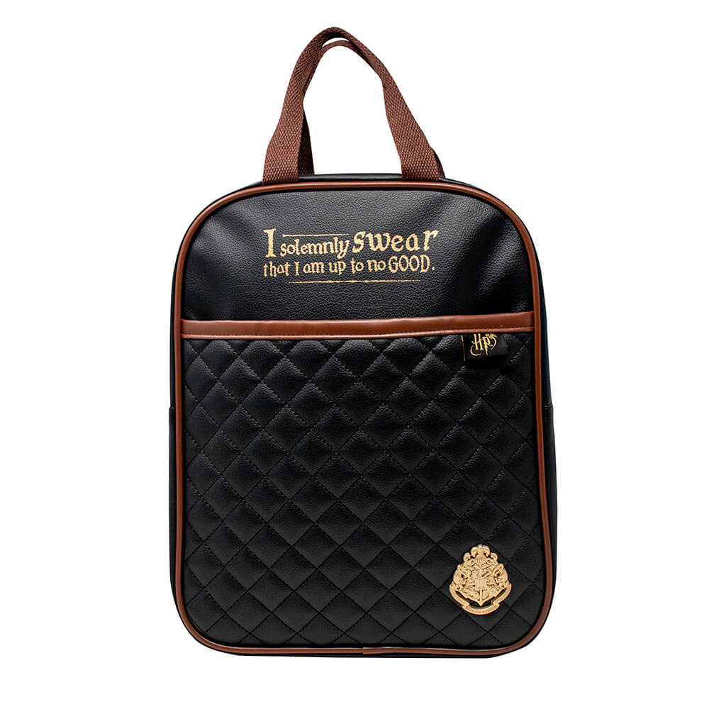 Harry Potter Quilted Backpack Black & Tan